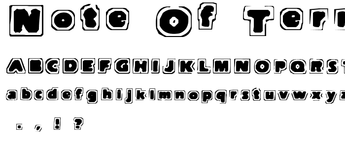 Note Of Terror font